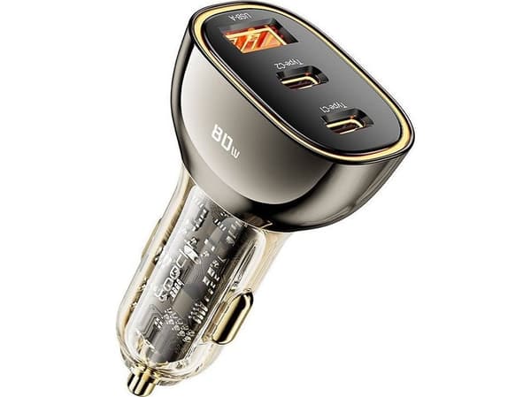 Toocki autolaturi 2xUSB-C + USB, 80W (musta)