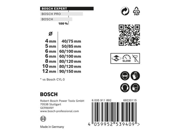 Bosch BORSÆT CYL MULTICONSTRUCTION 4-8MM 4 STK