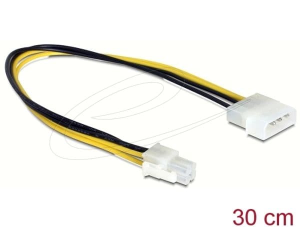 Delock - Strømadapter - strøm-P4 (hann) til 4-pin intern strøm (hann) - 30 cm