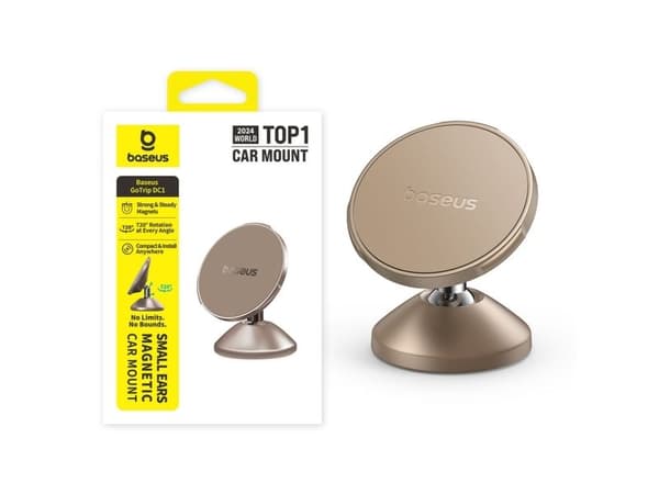 Baseus magnetfeste Baseus GoTrip DC1 kompatibelt med MagSafe til frontrute/dash - gull