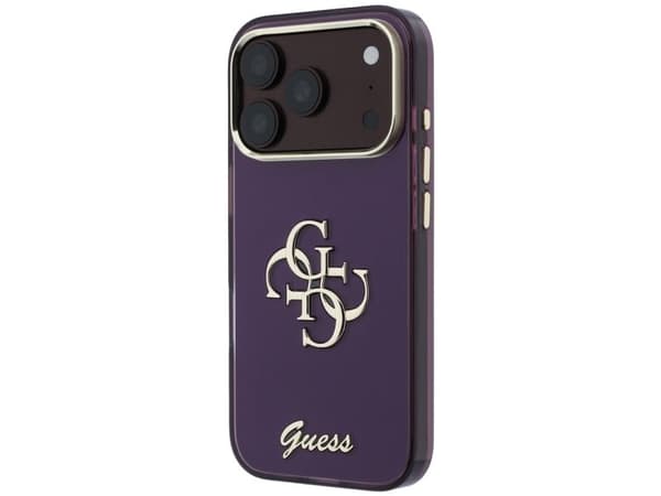 Guess IML 4G Script Metal case for iPhone 17 Pro / 18 Pro - burgundy