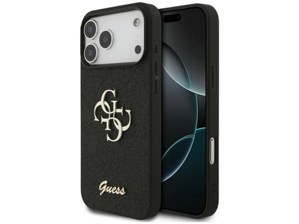Guess Fixed Glitter Big 4G Case for iPhone 17 Pro Max / 18 Pro Max - Black