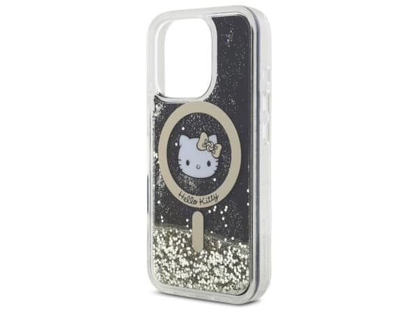 Hello Kitty Liquid Glitter Fever MagSafe-deksel til iPhone 16 Pro Max - Gull