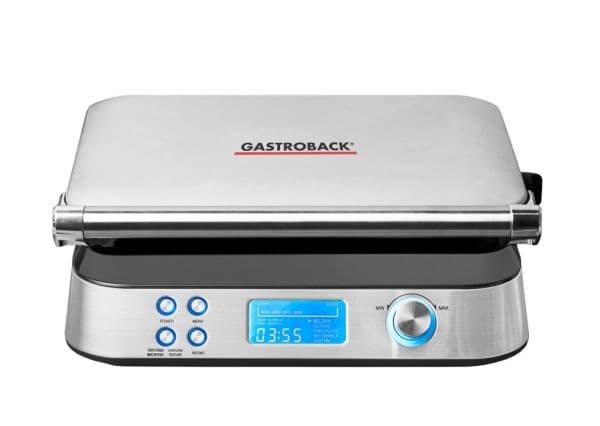 Gastroback Advanced Control Black Edition, 2 vafler, Rektangulær, Rustfritt stål, 0,7 m, 1600 W, 220 - 240 V