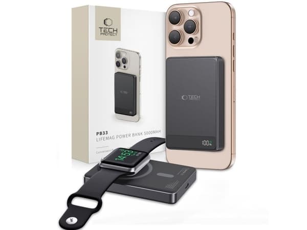 Tech-Protect TECH-PROTECT PB33 LIFEMAG Magsafe powerbank 5000mAh sort