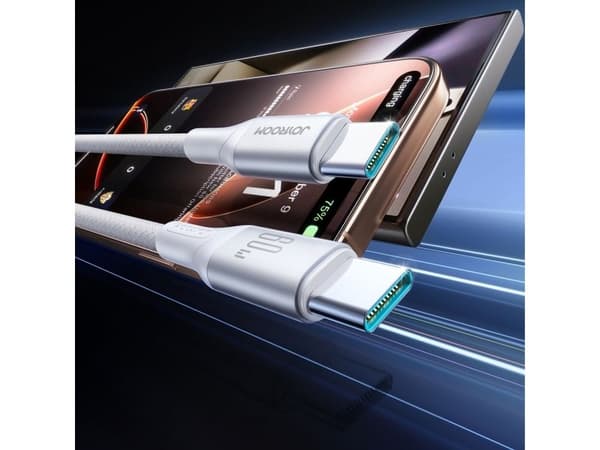 USB-kabel Joyroom USB-C til USB-C 2 m hvit (6956116797928)