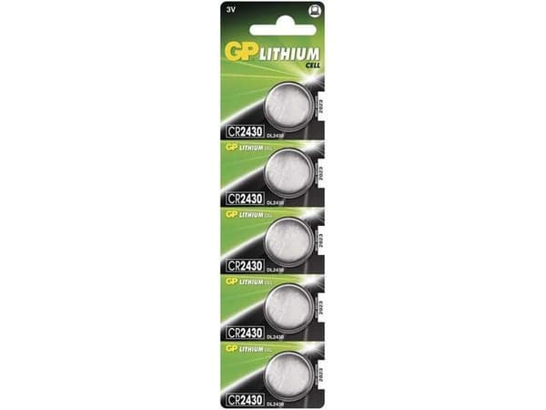 GP knapcelle, Lithium, CR2430, 5-pak