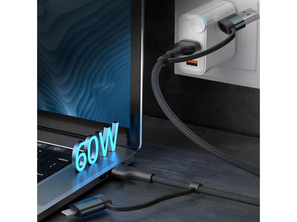 Kabel 3MK Hyper Cable N-SERIES            USB-A/USB-C do USB-C/Lightning 1.2m 9V/2A 60W