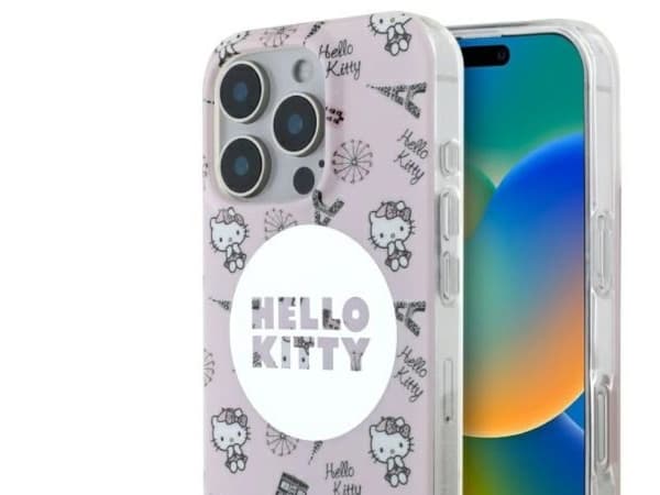 Hurtel Hello Kitty IML All Over Paris MagSafe-deksel til iPhone 16 Pro - rosa