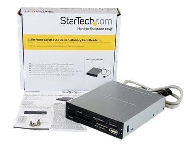 Startech 3.5in Front Bay 22-in-1 USB 2.0 Internal Multi Media Memory Card Reader with Simultaneous Access - CF/SD/MMC/MS/xD - Black (35FCREADBK3) -...