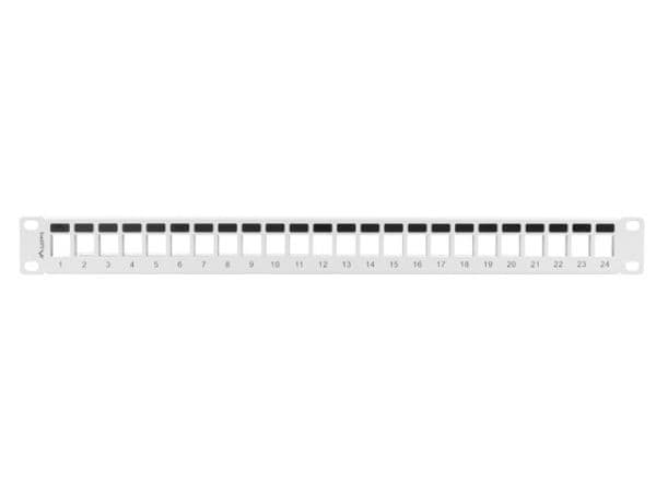Lanberg PPKS-1024-S - Patchpanel (blank) - stativmonterbar - grå - 1U - 19" - 24 porte