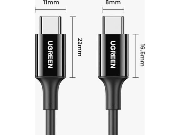 Ugreen USB-C - USB-C 1 m vit kabel (6957303865512)