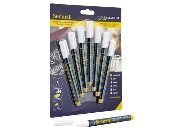 Securit kritmarker vit 1-2 mm - 7 st./förp.
