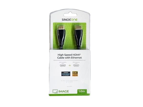 Sinox One HDMI™ -kaapeli 8K+E. 1m. Musta