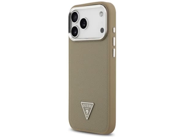 Guess Grained Triangle Logo MagSafe case for iPhone 17 Pro Max - brown