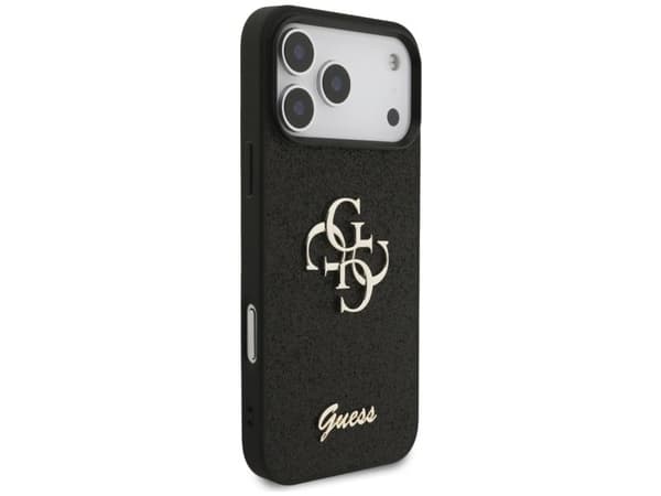 Guess Fixed Glitter 4G-deksel for iPhone 17 Pro Max - svart