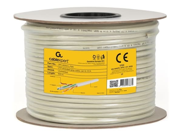 Gembird - Bulkkabel - 100 m - UTP - CAT 6 - stränget - grå