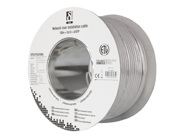 DELTACO - Bulkkabel - 100 m - UTP - CAT 6 - grå