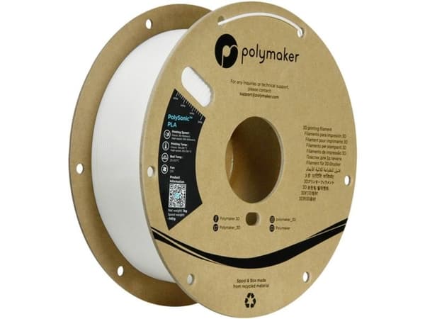 Polimakeris PolySonic High Speed PLA 1,75 mm 1kg - baltas