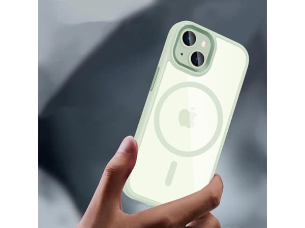 Tech-Protect MagMat MagSafe -kotelo iPhone 15:lle - läpinäkyvä vihreä