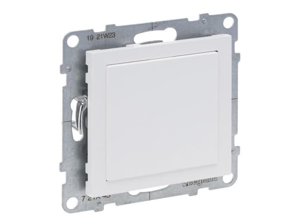 Legrand täckplatta med mosaikadapter vit