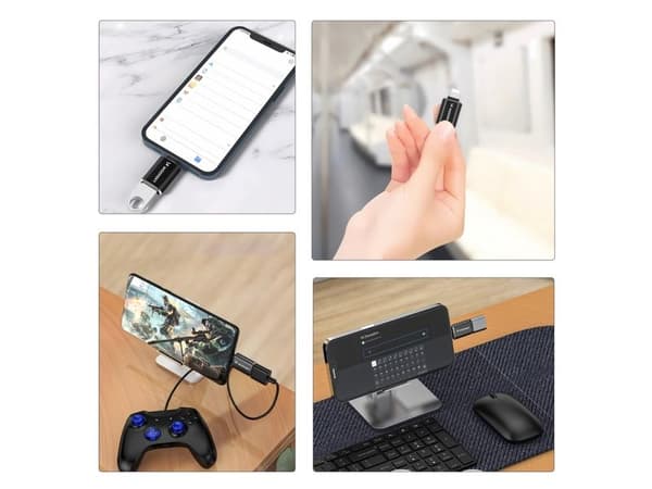 Wozinsky USB-sovitin WALA-01 USB-A - Lightning Black (5907769378959)