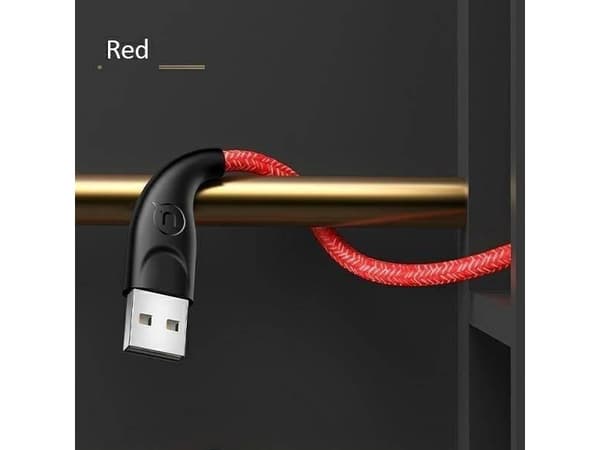 Usams USB-A - microUSB-kaapeli 2 m punainen (6958444983578)