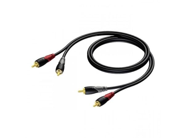 Procab-kaapeli RCA (Cinch) x2 – RCA (Cinch) x2, 1,5 m, musta (1KPCL080)