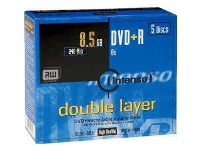 Intenso - 5 x DVD+R DL - 8,5 GB 8x - cd-levyt