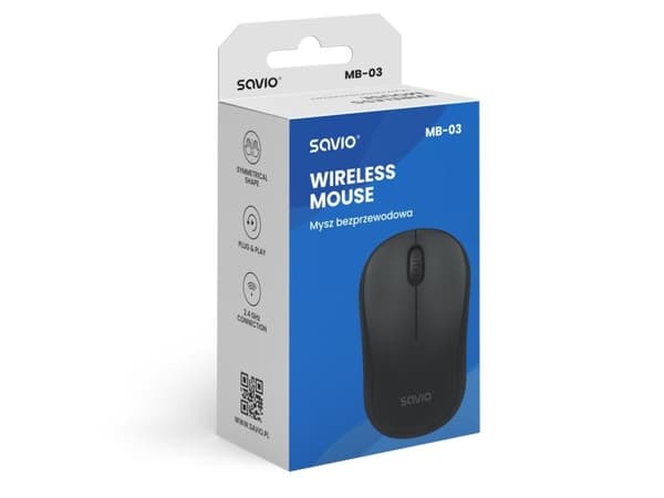 Savio MB-03, 1000 DPI, Svart