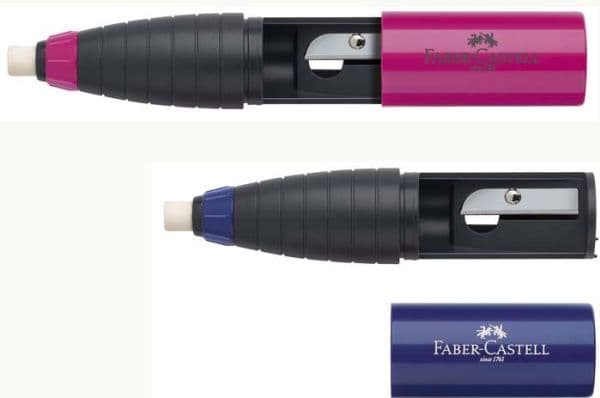 Faber-Castell - Viskelærholder - blå, bjørnebær