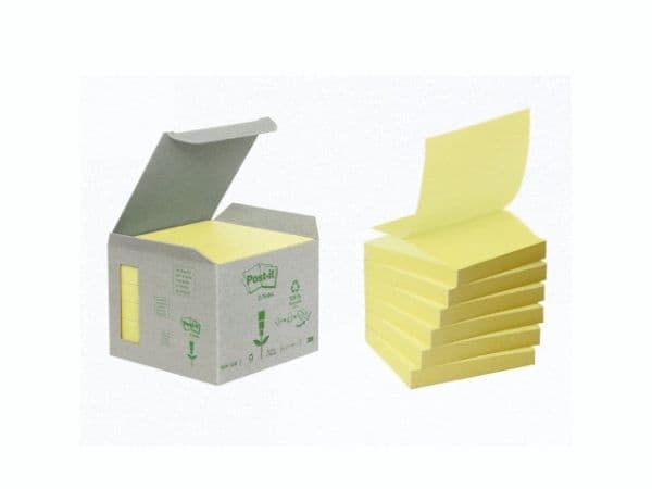 Post-it, Post-it, Environment, gul, 76 x76mm, pakke a 6 stk