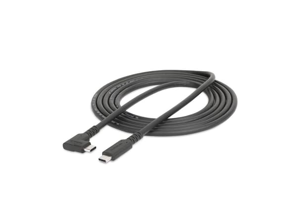 StarTech.com 6ft (2m) Rugged Right Angle USB-C Cable, USB 3.2 Gen 1 (5 Gbps), USB C to C Data Transfer Cable, 4K 60Hz DP Alt Mode, 100W Power Deliv...