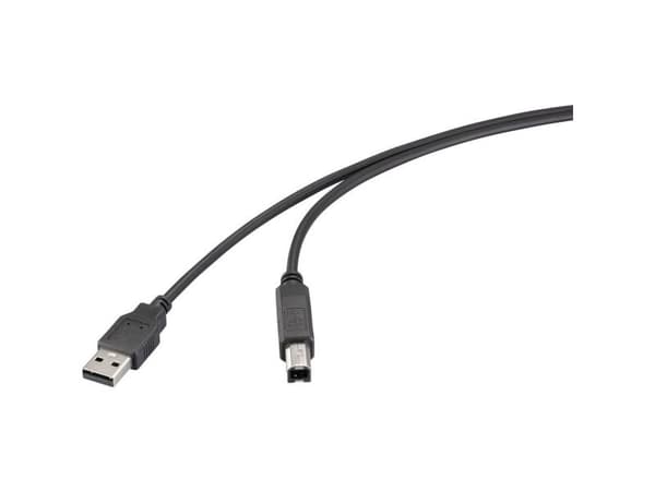 Renkforce USB-kabel USB 2.0 USB-A-hanstik, USB-B-hanstik 2.00 m Sort RF-6830428
