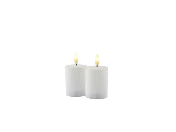 Sirius Smilla laddbart mini blockljus - vit - 2 st