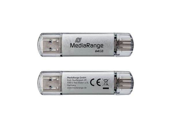 MediaRange MR936 - USB flash-enhet - 32 GB - USB 3.1 / USB-C - silver