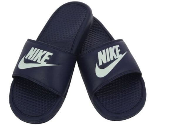 Nike BENASSI Just Do It badtofflor blå/vit Phylon-skum (47.5)