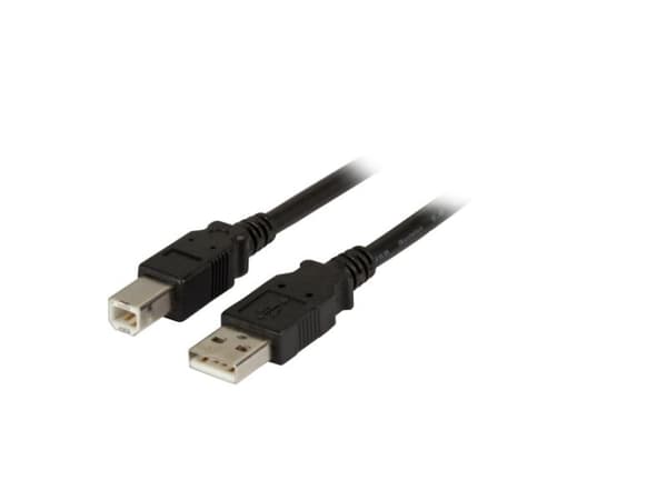 EFB Elektronik USB A/USB B, 2 m, 5 m, USB A, USB B, USB 2.0, Hankjønn/hankjønn, Sort