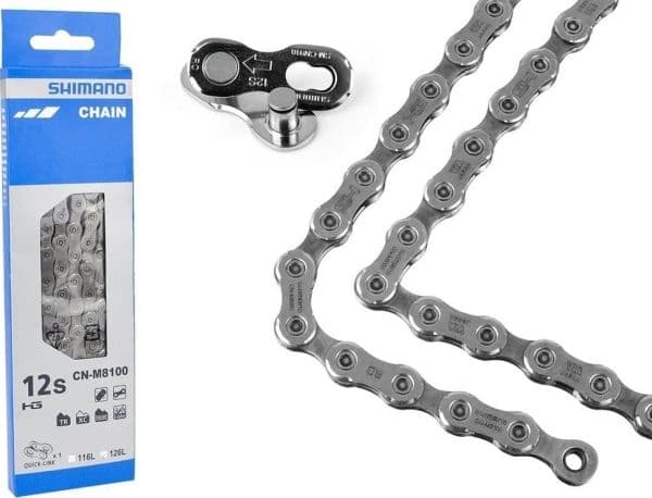 Shimano CN-M8100, Cykelkedja, Grå, 252 g