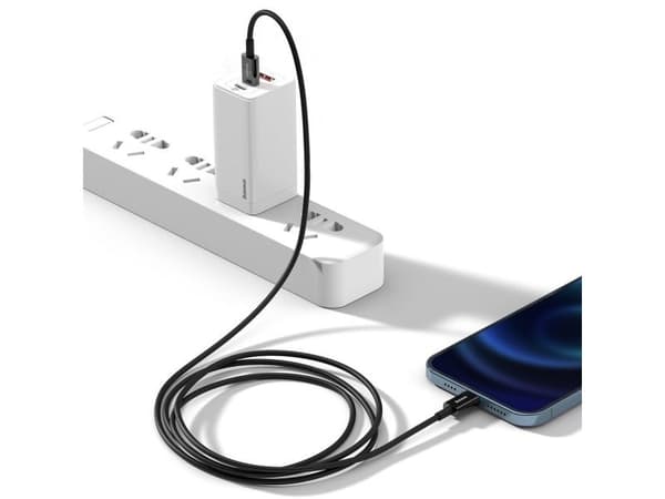 Baseus CATLYS-A01, 2 m, USB A, USB C/Lightning, Svart