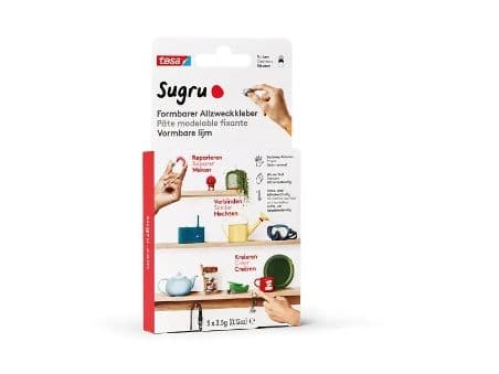 tesa Sugru formbart universalhäftämne 3x3,5g svart/vitt/grått
