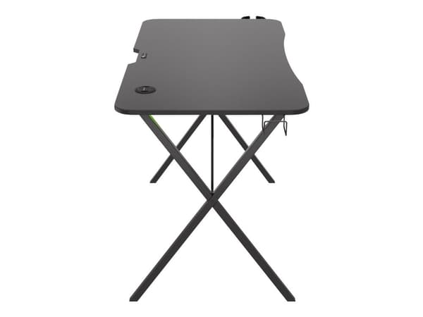 Genesis Holm 200 RGB - Skrivbord - rectangular with contoured corners - svart