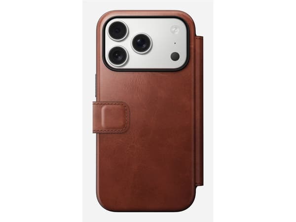 Nomad Modern Leather Folio, Folio, Apple, iPhone 17 Pro, 16 cm (6.3"), Brun