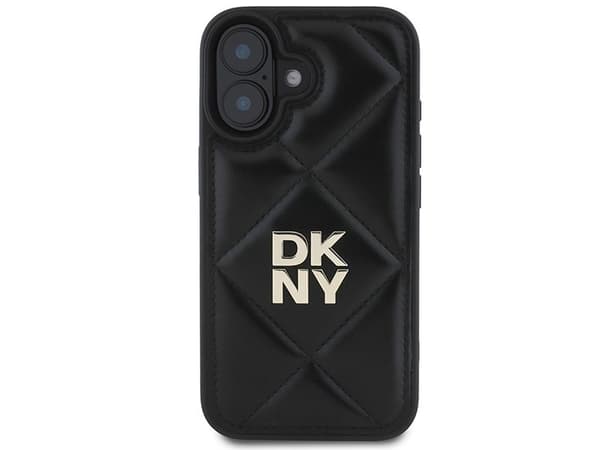 DKNY DKHCP16SPQDSLK iPhone 16 6,1" svart Quilted Stack Logo