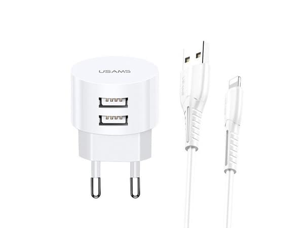 T20 2xUSB 2.1A Lightning vegglader