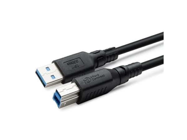 USB-kabel MicroConnect USB-A til USB-B 2 m svart (ColorFlex USB 3.2 A-B Gen 1)