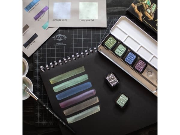 1 Pearlescent colour square, in a clamshell - "FINETEC Premium" | Brilliant Rust