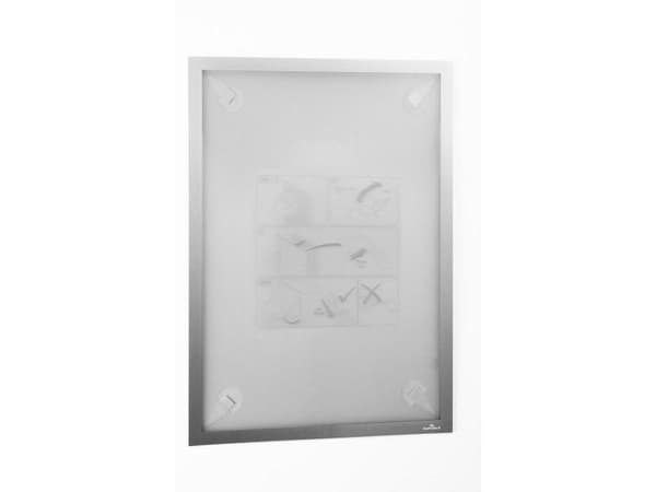 DURABLE WALLPAPER - Displayramme - veggmonterbar, overflatemontert - for A3 - magnetisk - sølv