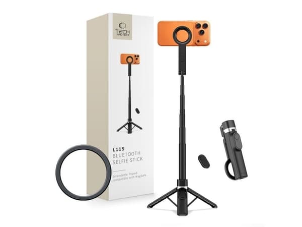 Selfiestang 4kom.pl TECH-PROTECT L11S MAGSAFE Bluetooth stativ svart