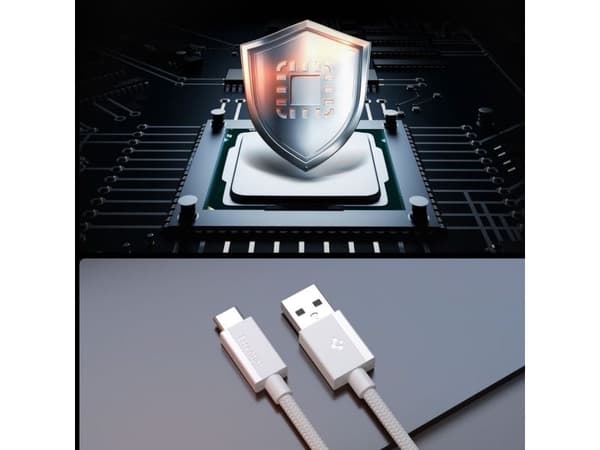 USB-A til USB-C-kabel Spigen EB6015AC, 60W, 3A, 1,5 m, hvit ACA10413